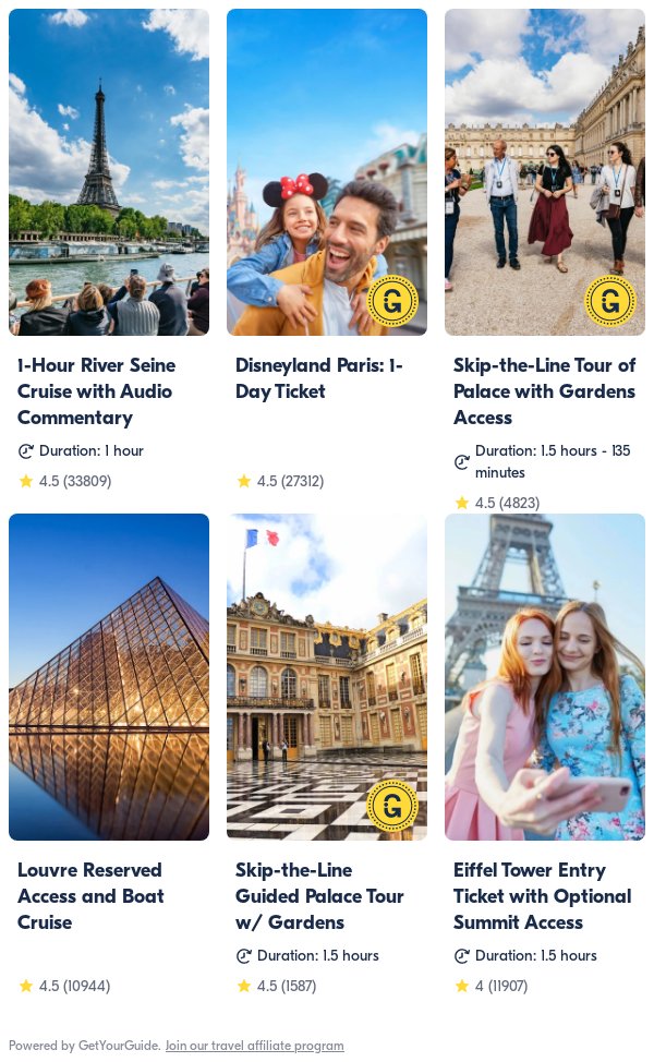 Paris: Get Your Guide tourist guide to paris free things to do activities