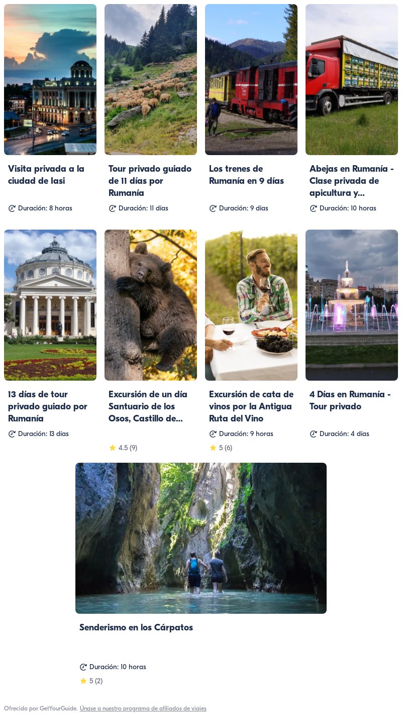 Rumania: Get Your Guide