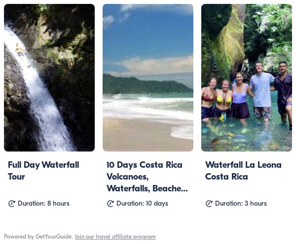 costa rica waterfalls: Get Your Guide