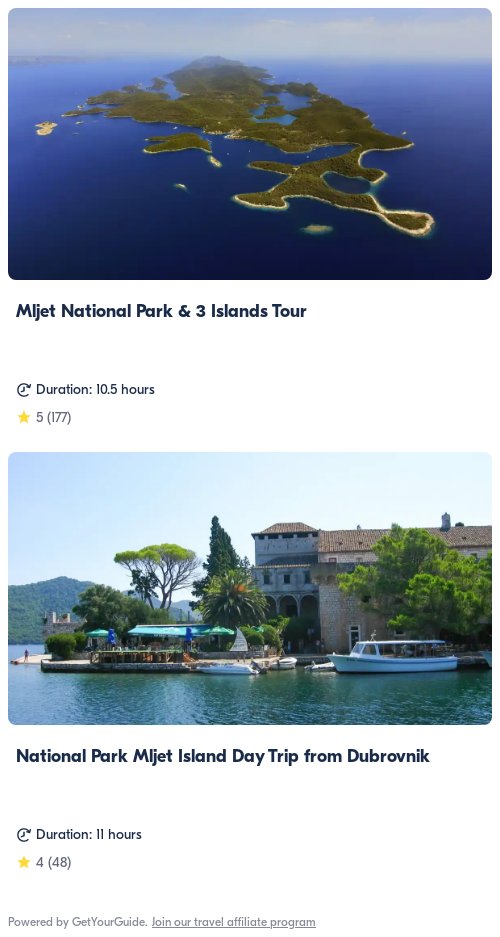 mljet: Get Your Guide