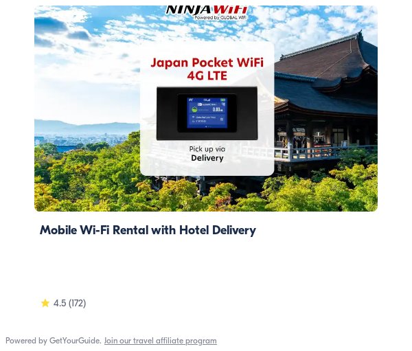tokyo wifi: Get Your Guide