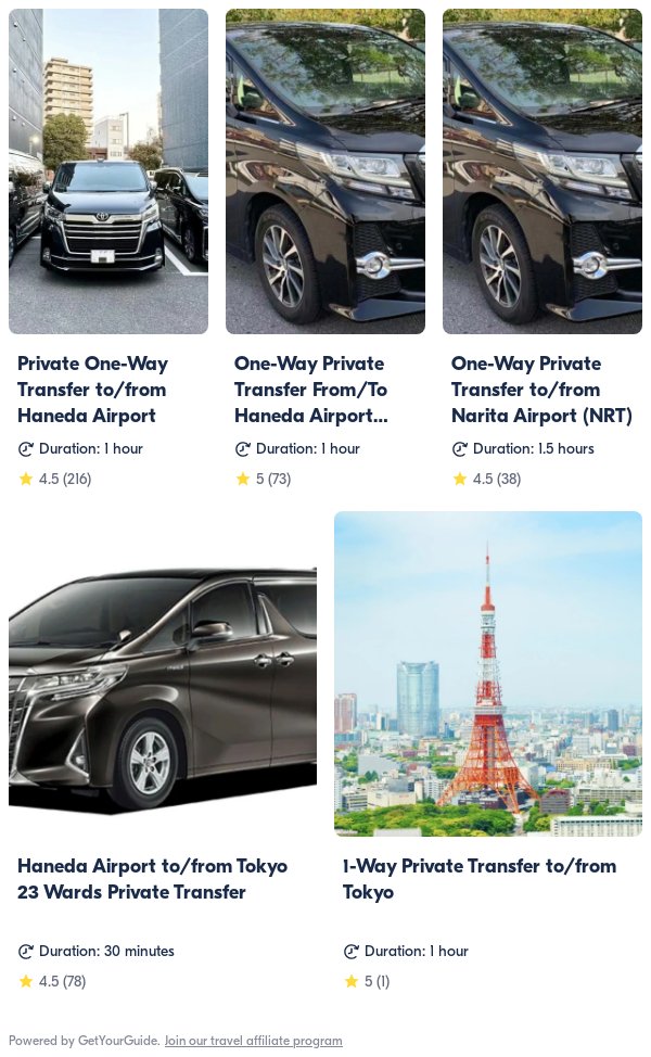 tokyo airport transfer: Get Your Guide