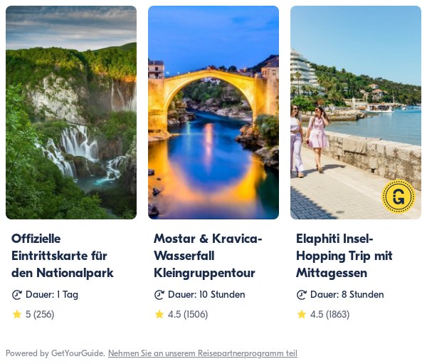 Kroatien: Get Your Guide