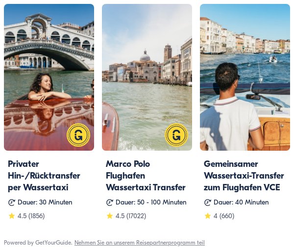Venedig-Tessera: Get Your Guide